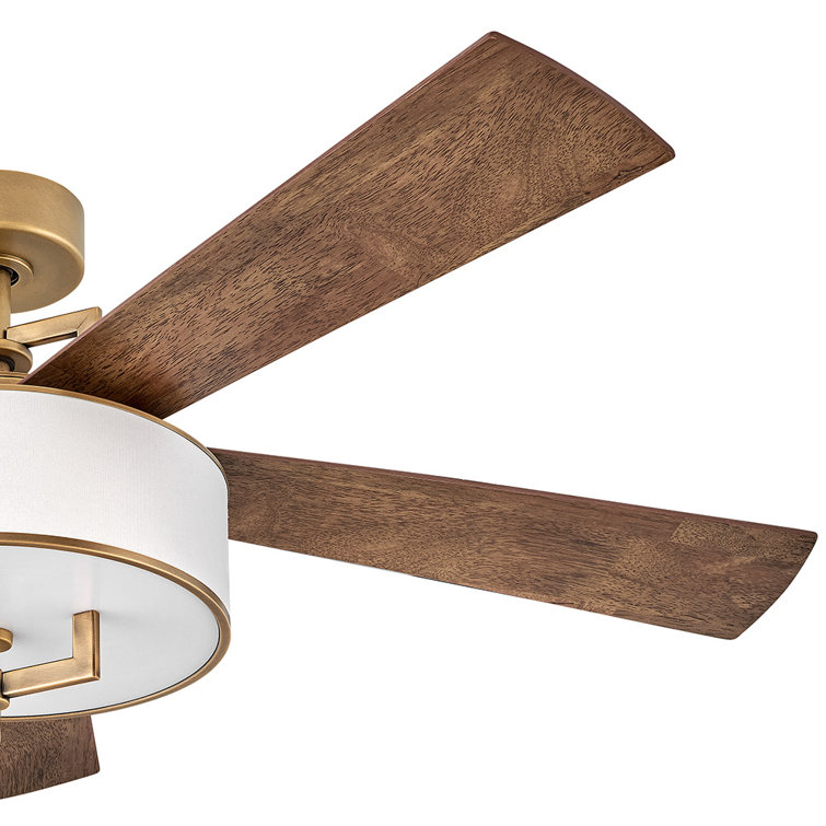 Hampton 56" Heritage Brass Smart LED Ceiling Fan with Reversible Blades