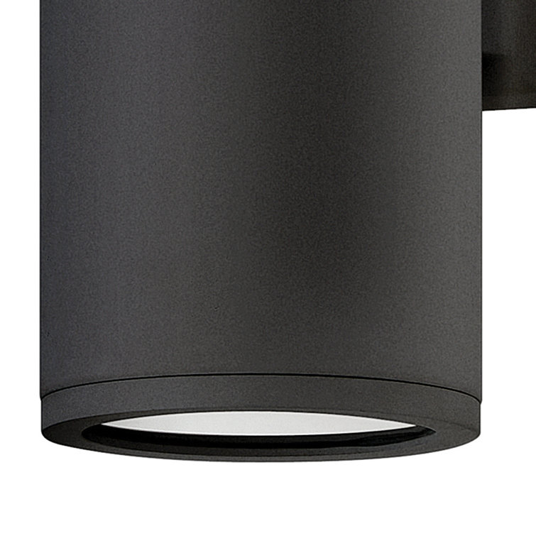 Silo Black 12" Outdoor Wall Sconce with Etched Glass