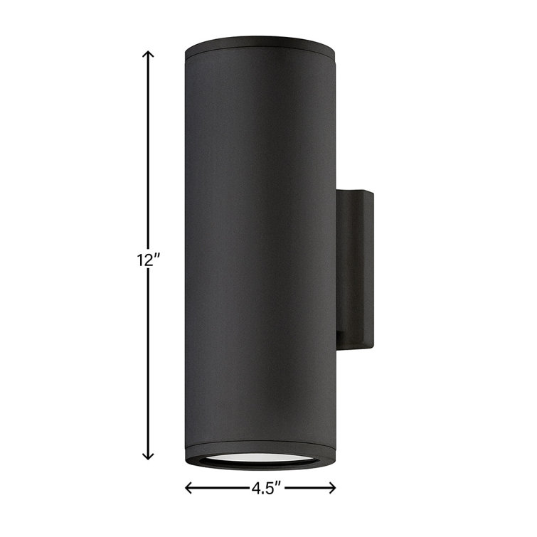 Silo Black 12" Outdoor Wall Sconce with Etched Glass