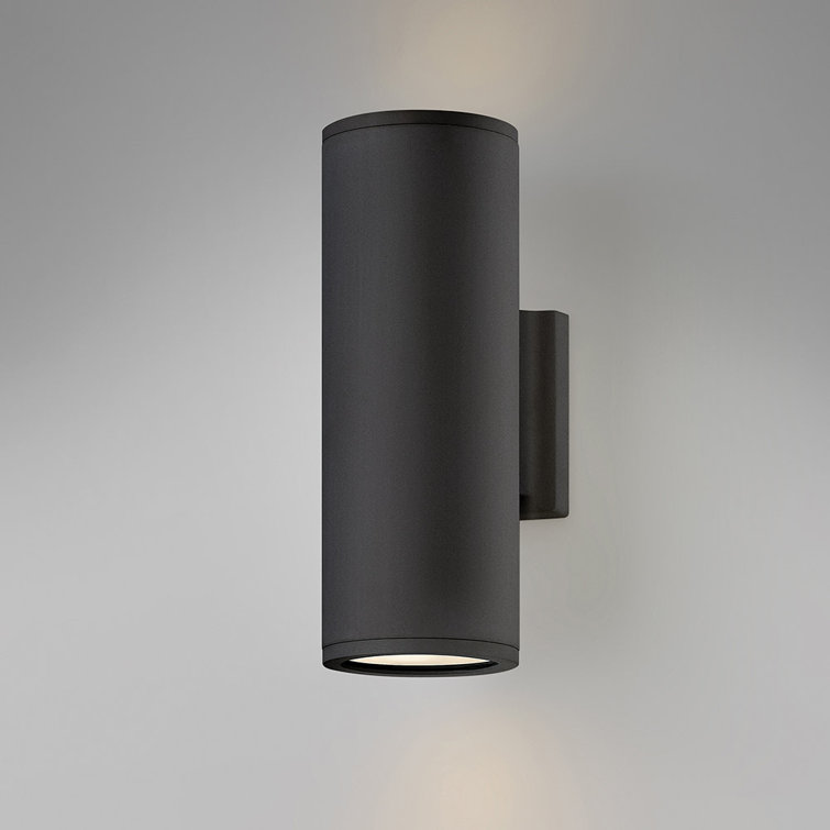 Silo Black 12" Outdoor Wall Sconce with Etched Glass