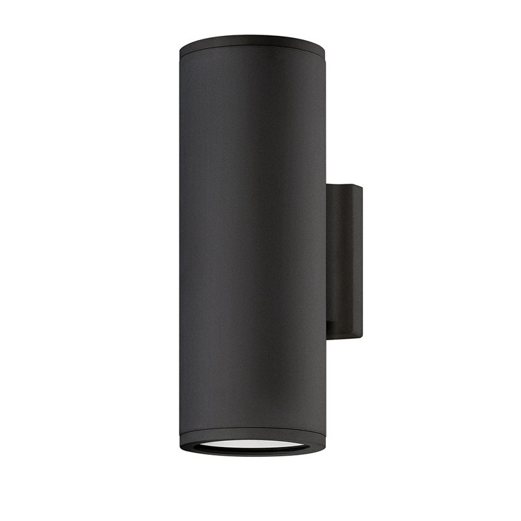 Silo Black 12" Outdoor Wall Sconce with Etched Glass
