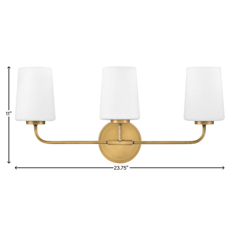 Heritage Brass 3-Light Etched Opal Dimmable Vanity Light