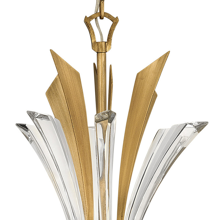 Vida Burnished Gold and Crystal 6-Light Chandelier