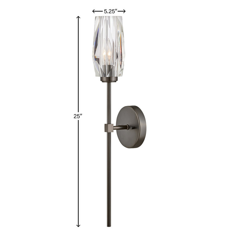 Ana Black Oxide Crystal Cylinder Wall Sconce