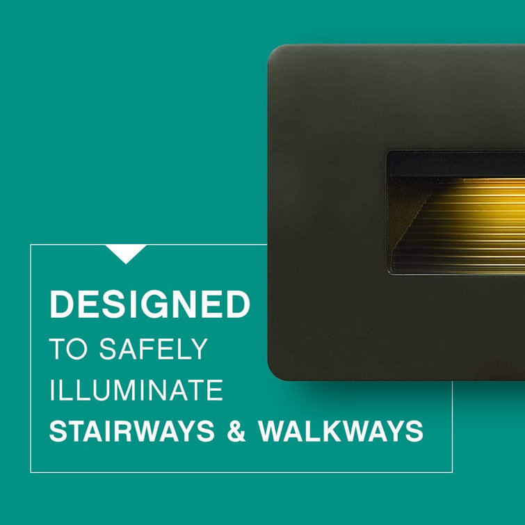 Matte Bronze Horizontal LED Step Light with Integrated Element