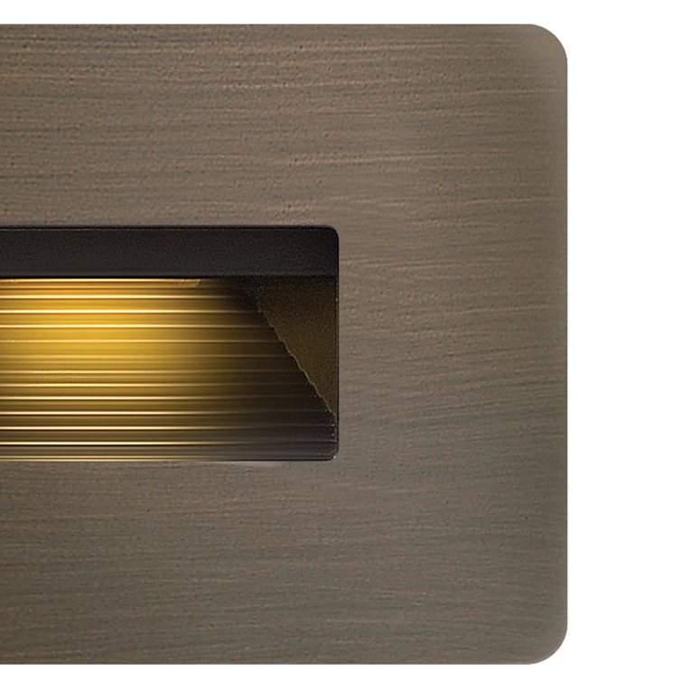 Matte Bronze Horizontal LED Step Light with Integrated Element