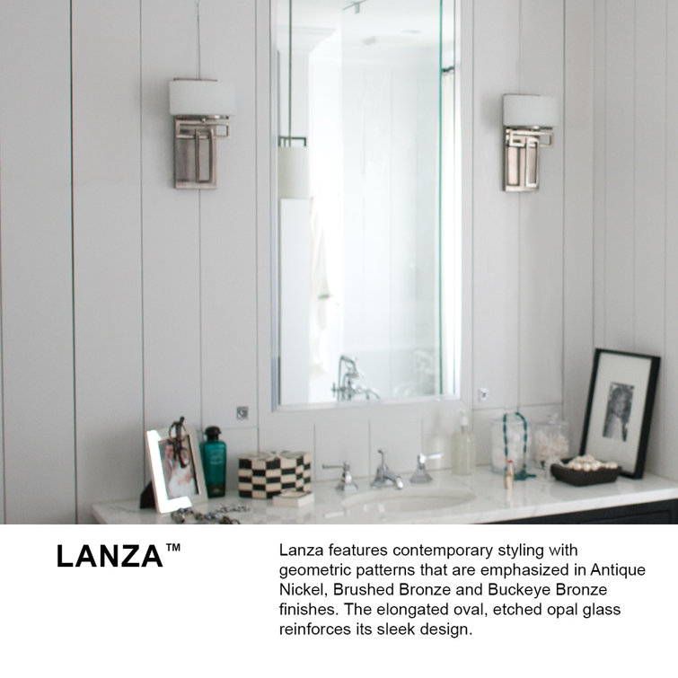 Elegant Brushed Bronze 3-Light Vanity with Etched Opal Glass
