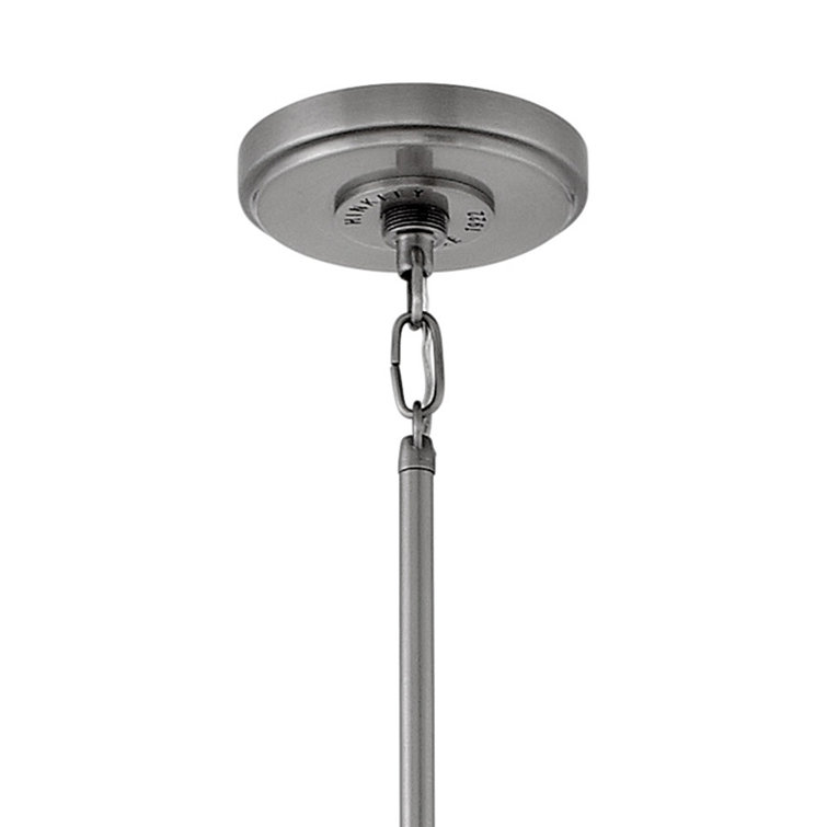 Polished Antique Nickel 3-Light Drum Pendant
