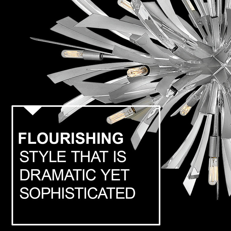 Glacial Gold Crystal 9-Light Contemporary LED Semi-Flush Mount