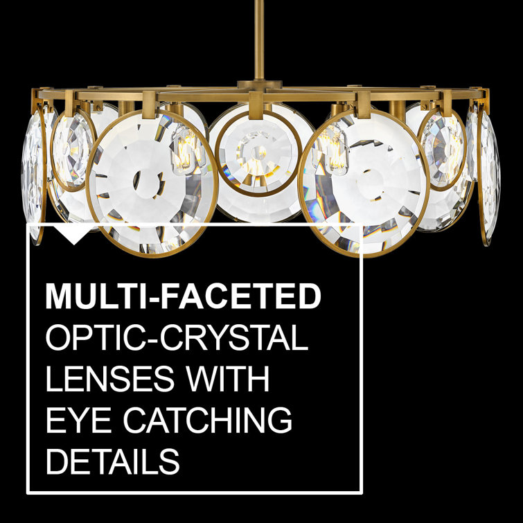 Heritage Brass Crystal LED Drum Chandelier