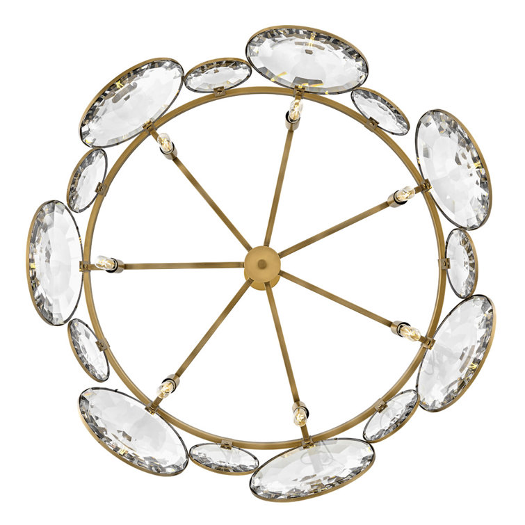 Heritage Brass Crystal LED Drum Chandelier