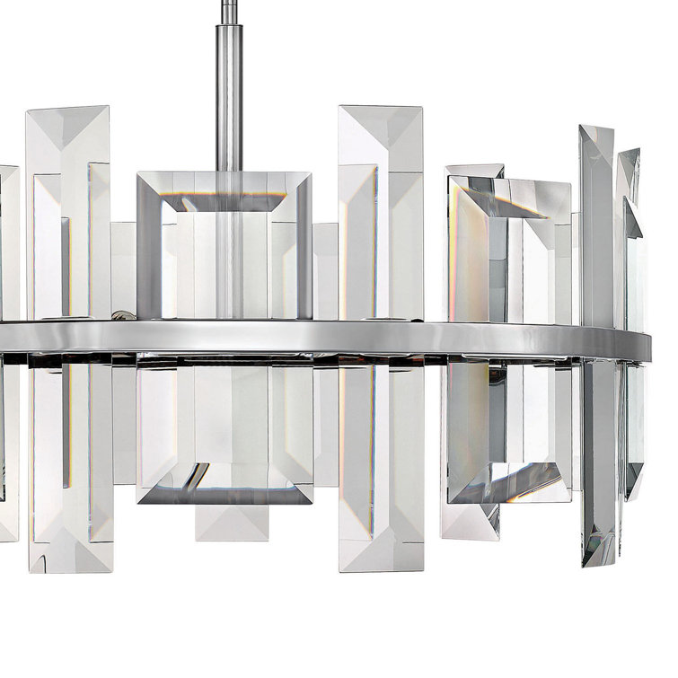 Odette Polished Nickel 9-Light Crystal Chandelier