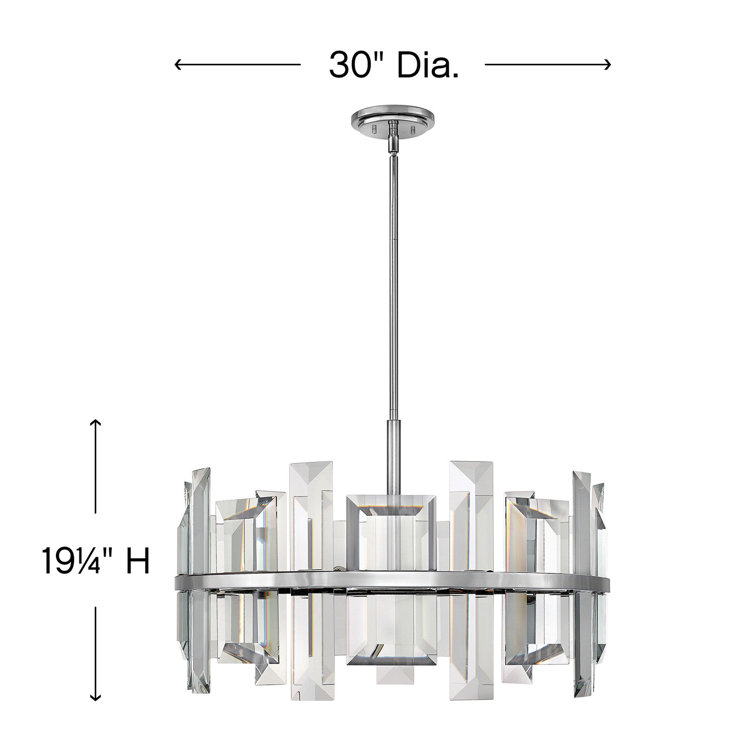 Odette Polished Nickel 9-Light Crystal Chandelier