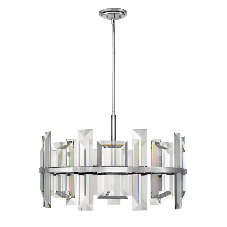 Odette Polished Nickel 9-Light Crystal Chandelier