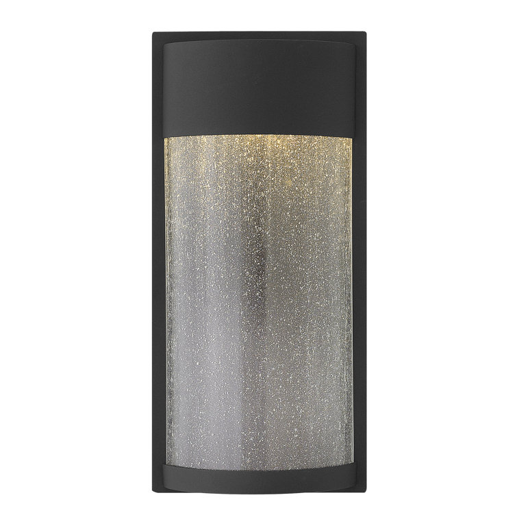 Black Seedy Glass 18" LED Outdoor Wall Mount with Dimmable Light