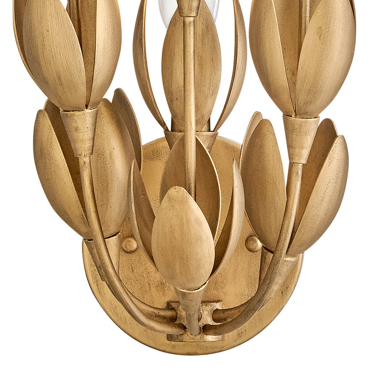 Flora Burnished Gold Botanical 3-Light Wall Sconce