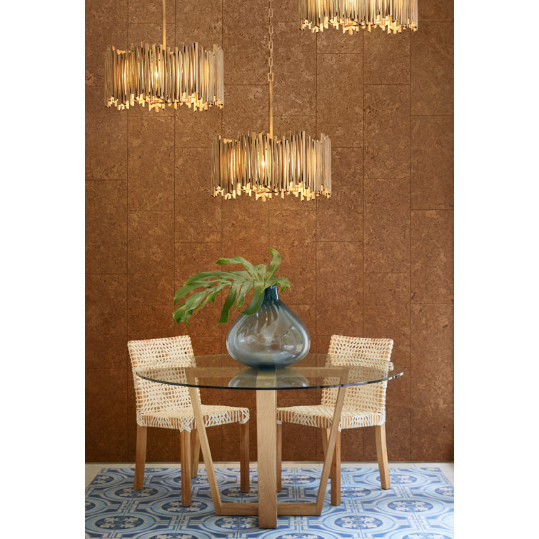 Roca Burnished Gold 3-Light LED Drum Pendant