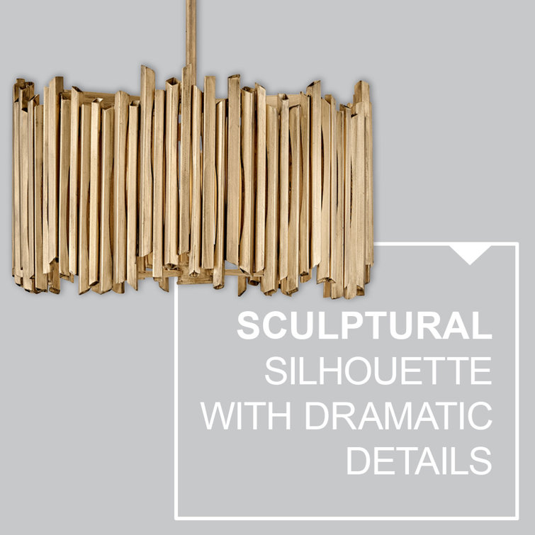 Roca Burnished Gold 3-Light LED Drum Pendant