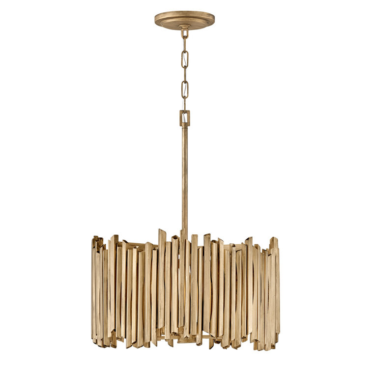 Roca Burnished Gold 3-Light LED Drum Pendant