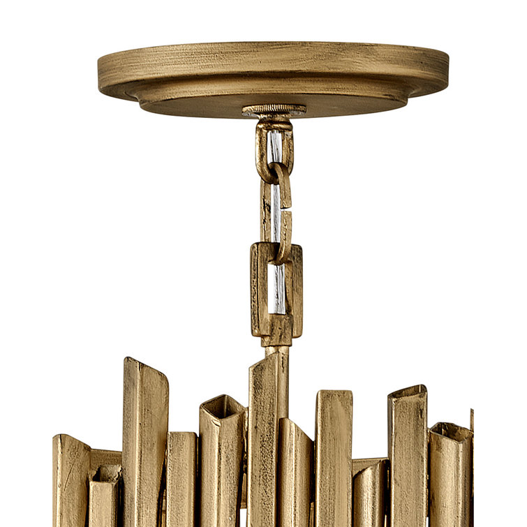 Roca Burnished Gold 3-Light LED Drum Pendant
