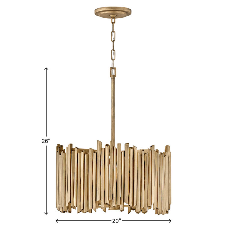Roca Burnished Gold 3-Light LED Drum Pendant