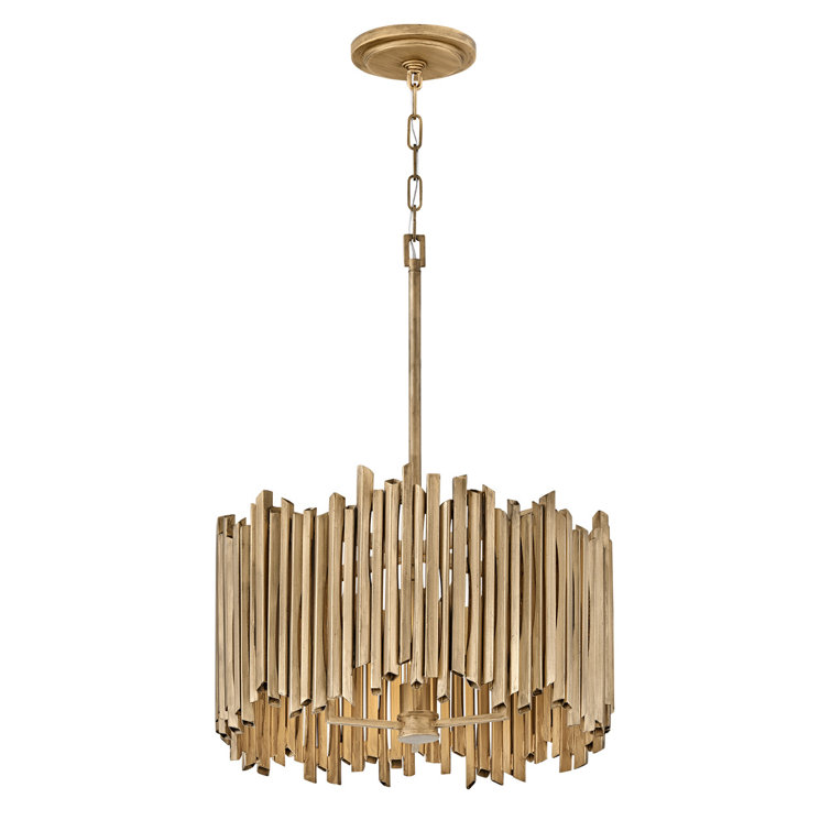 Roca Burnished Gold 3-Light LED Drum Pendant