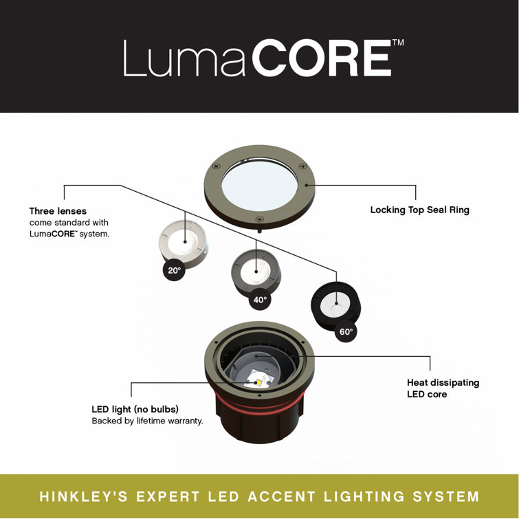 Bronze Low Voltage LED Well Light with Clear Lens
