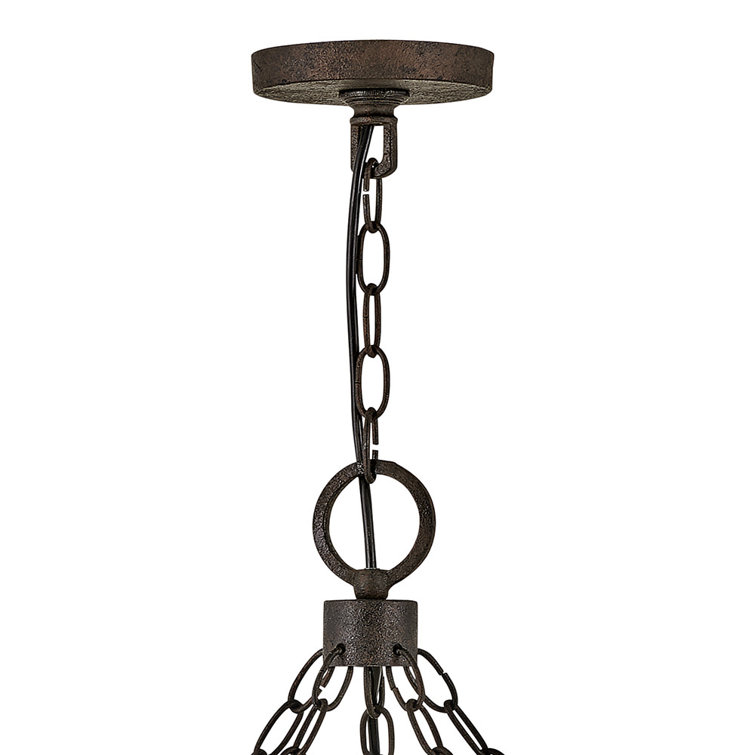 Sequoia Iron Rust Drum Glass LED Outdoor Lantern