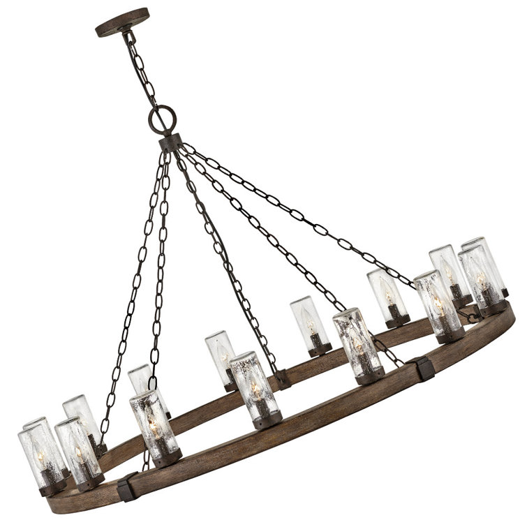Sequoia Iron Rust Drum Glass LED Outdoor Lantern