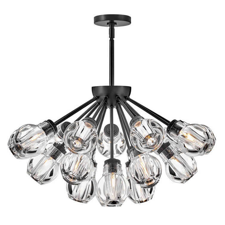 Elise Black and Crystal 19-Light Sputnik Chandelier
