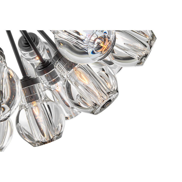Elise Black and Crystal 19-Light Sputnik Chandelier