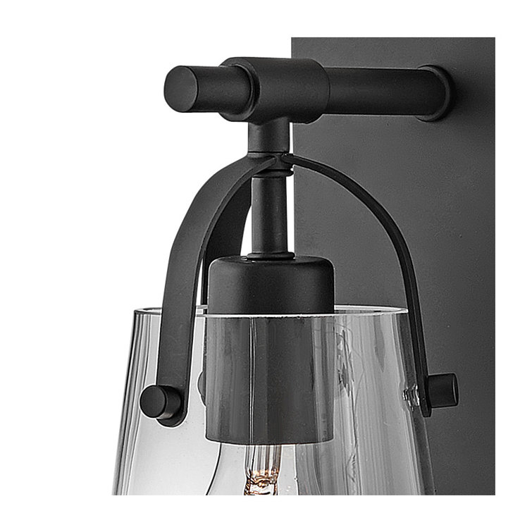 Foster Black Clear Glass 1-Light Dimmable Vanity Fixture