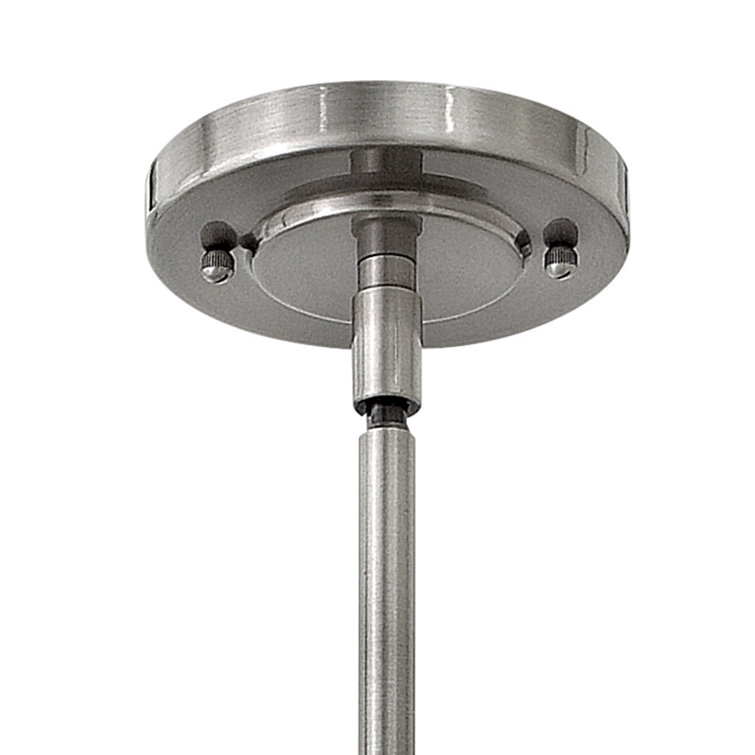 Aged Zinc Glass and Nickel Pendant Light