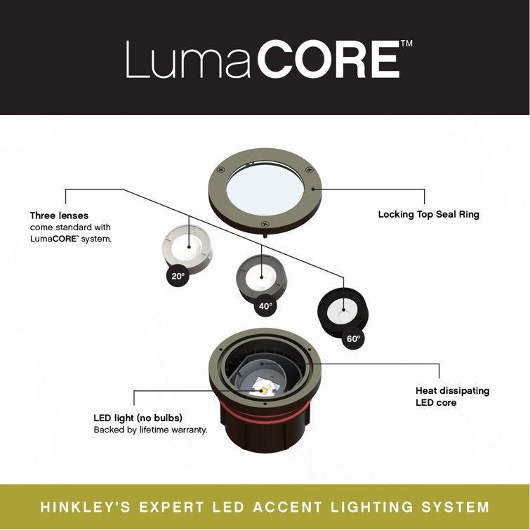 Bronze Low Voltage LED Well Light with Clear Lens