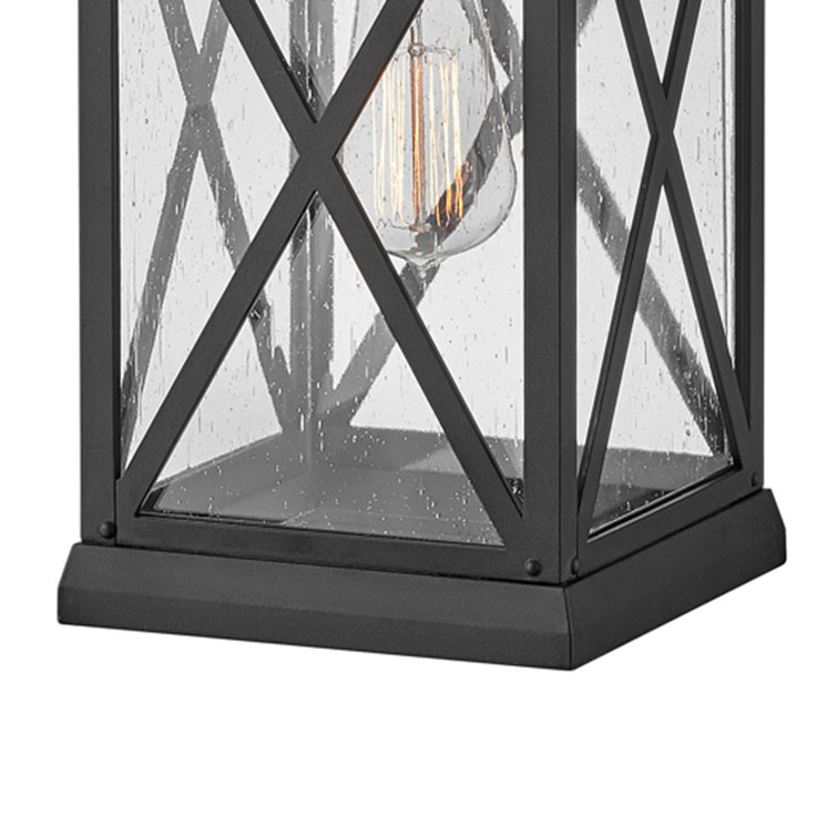 Museum Black Aluminum Outdoor Wall Sconce with Clear Seedy Glass