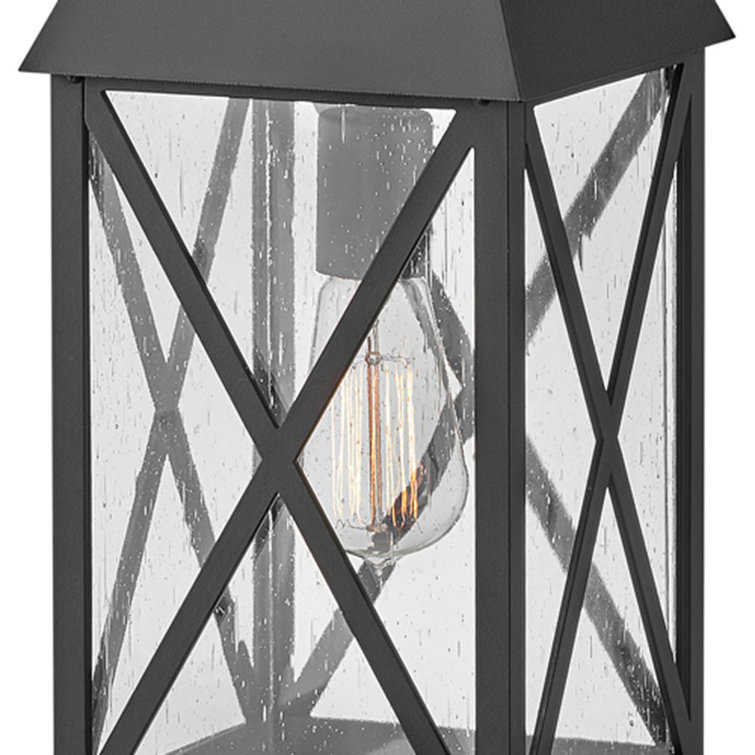 Museum Black Aluminum Outdoor Wall Sconce with Clear Seedy Glass