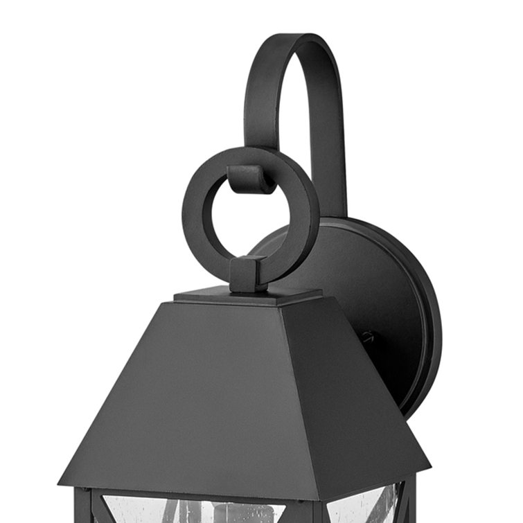 Museum Black Aluminum Outdoor Wall Sconce with Clear Seedy Glass
