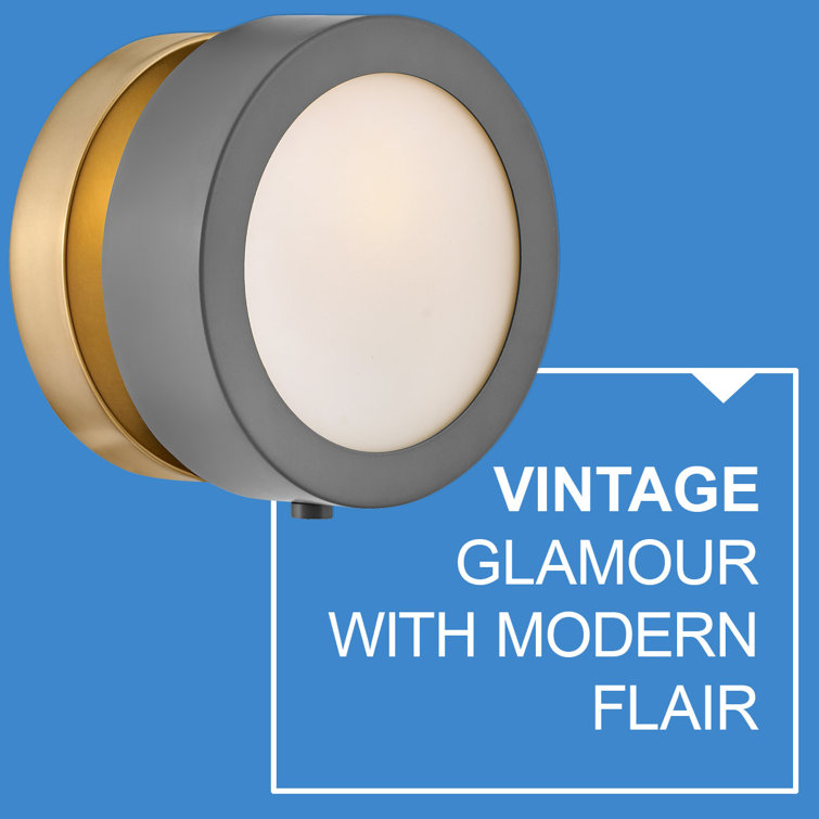 Dark Matte Grey and Brass Dimmable LED Wall Sconce