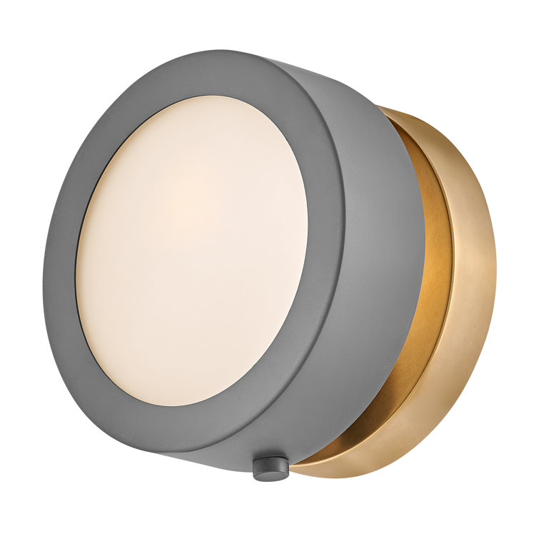 Dark Matte Grey and Brass Dimmable LED Wall Sconce