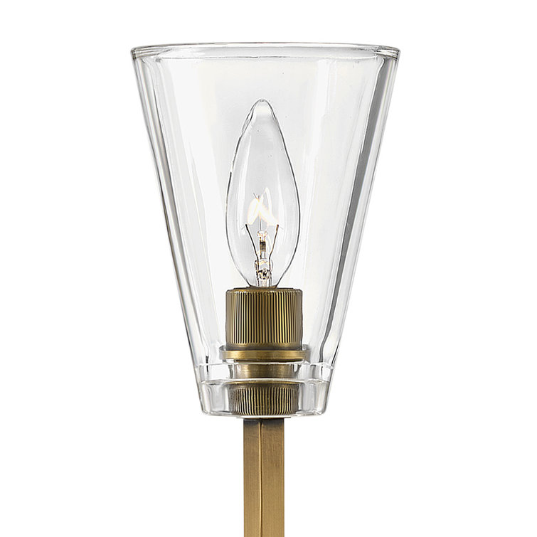 Auden Heritage Brass 1-Light Vanity with Clear Glass Shade