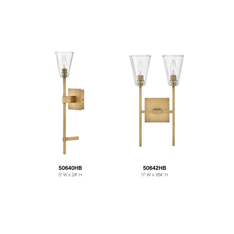 Auden Heritage Brass 1-Light Vanity with Clear Glass Shade
