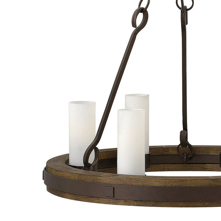 Bronze 38" Rustic Iron Wagon Wheel Chandelier