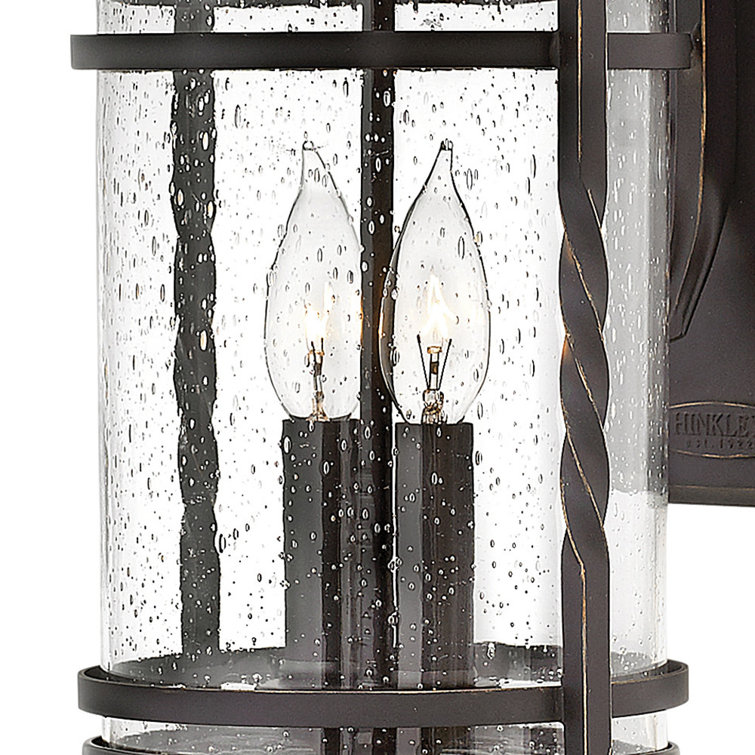 Casa 2-Light Olde Black Outdoor Wall Sconce with Seedy Glass