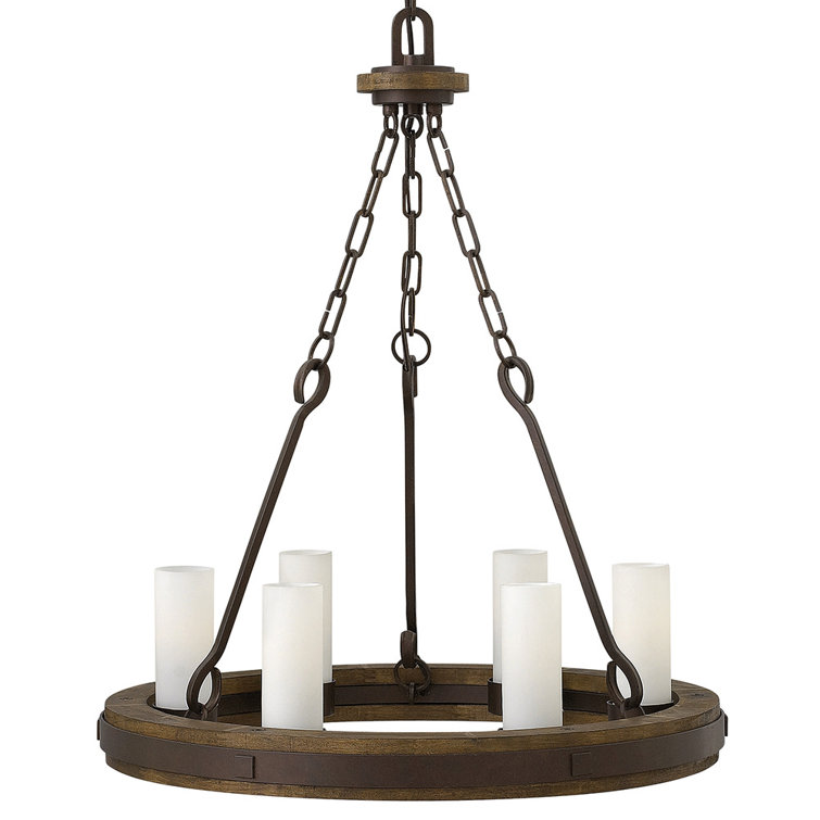 Bronze 38" Rustic Iron Wagon Wheel Chandelier