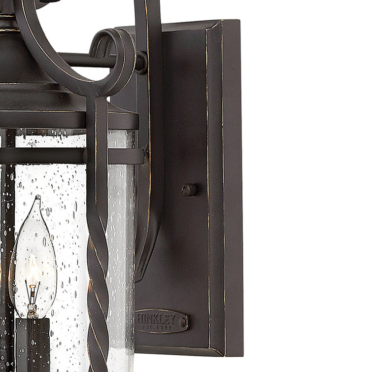 Casa 2-Light Olde Black Outdoor Wall Sconce with Seedy Glass