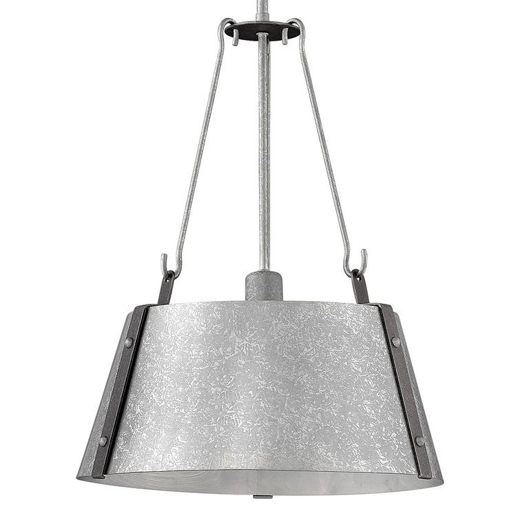 Cartwright Galvanized Drum Pendant with Adjustable Height