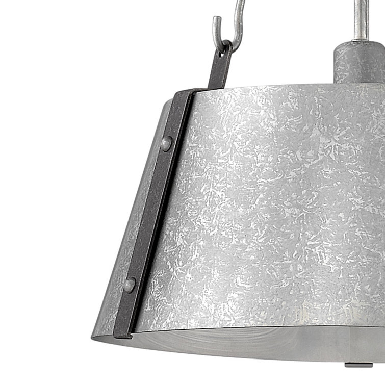 Cartwright Galvanized Drum Pendant with Adjustable Height