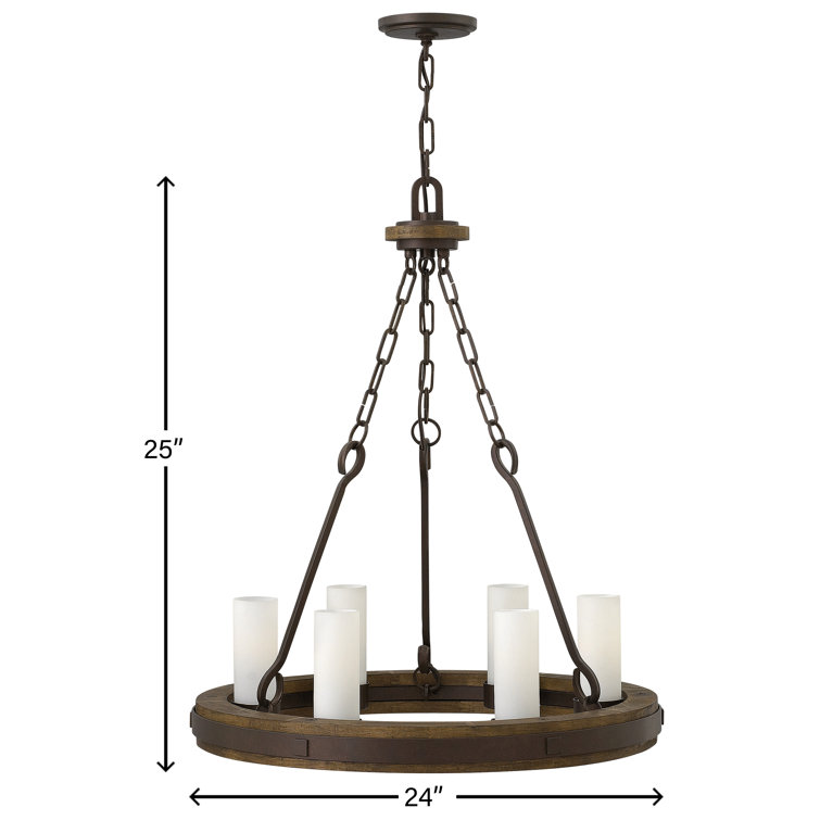 Bronze 38" Rustic Iron Wagon Wheel Chandelier
