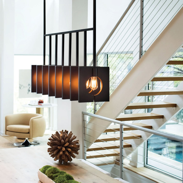 Ludlow 8-Light Burnished Graphite Steel Linear Chandelier