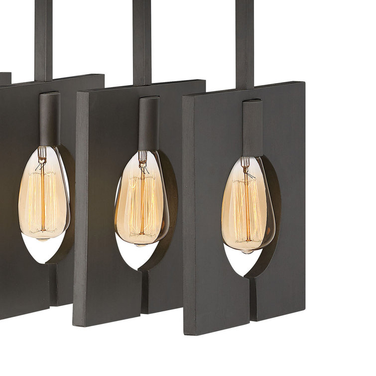 Ludlow 8-Light Burnished Graphite Steel Linear Chandelier